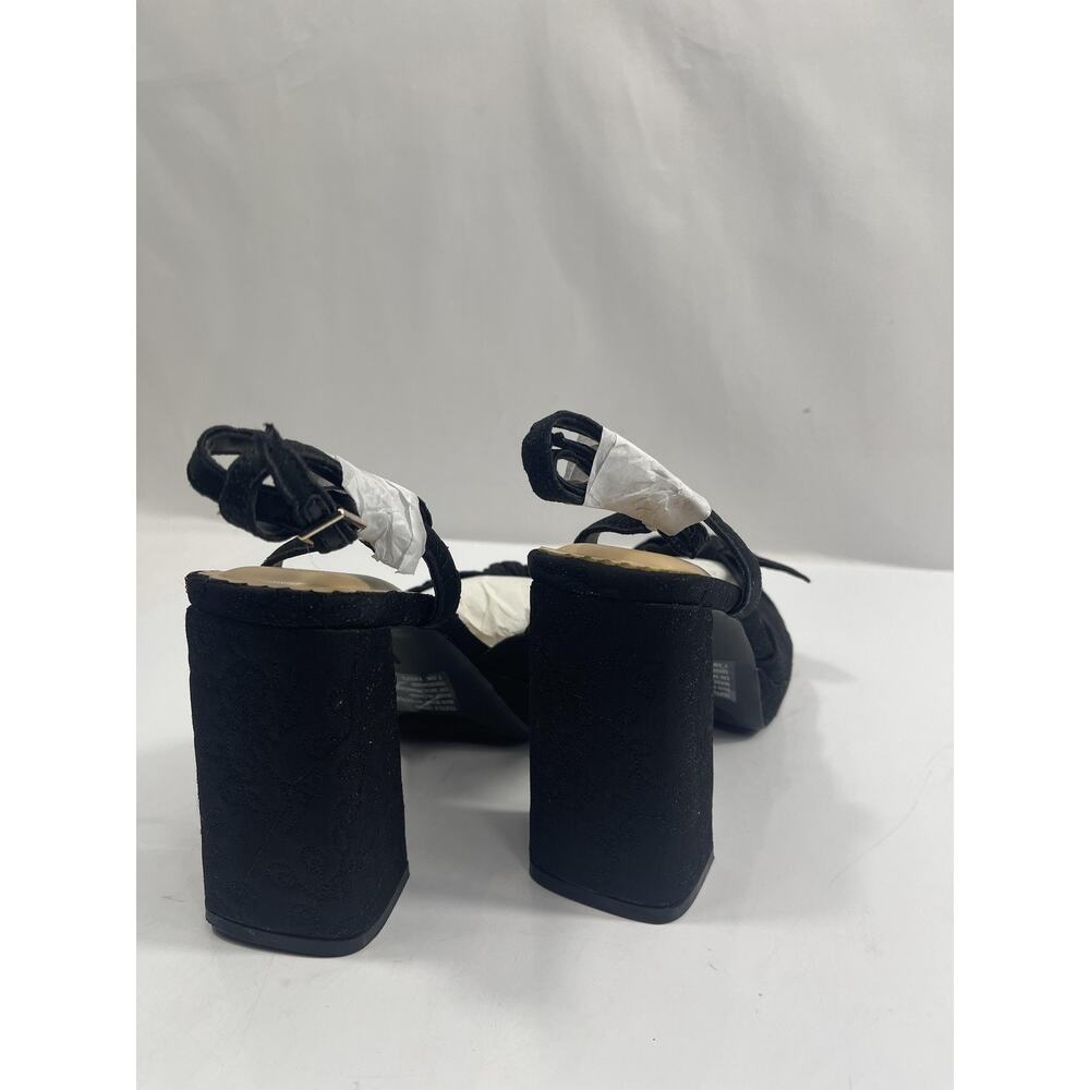 ON 34TH STANCIAAF Shoes SZ 7.5 Black Platform Bow Heels New Dressy Floral Patter - Picture 10 of 16